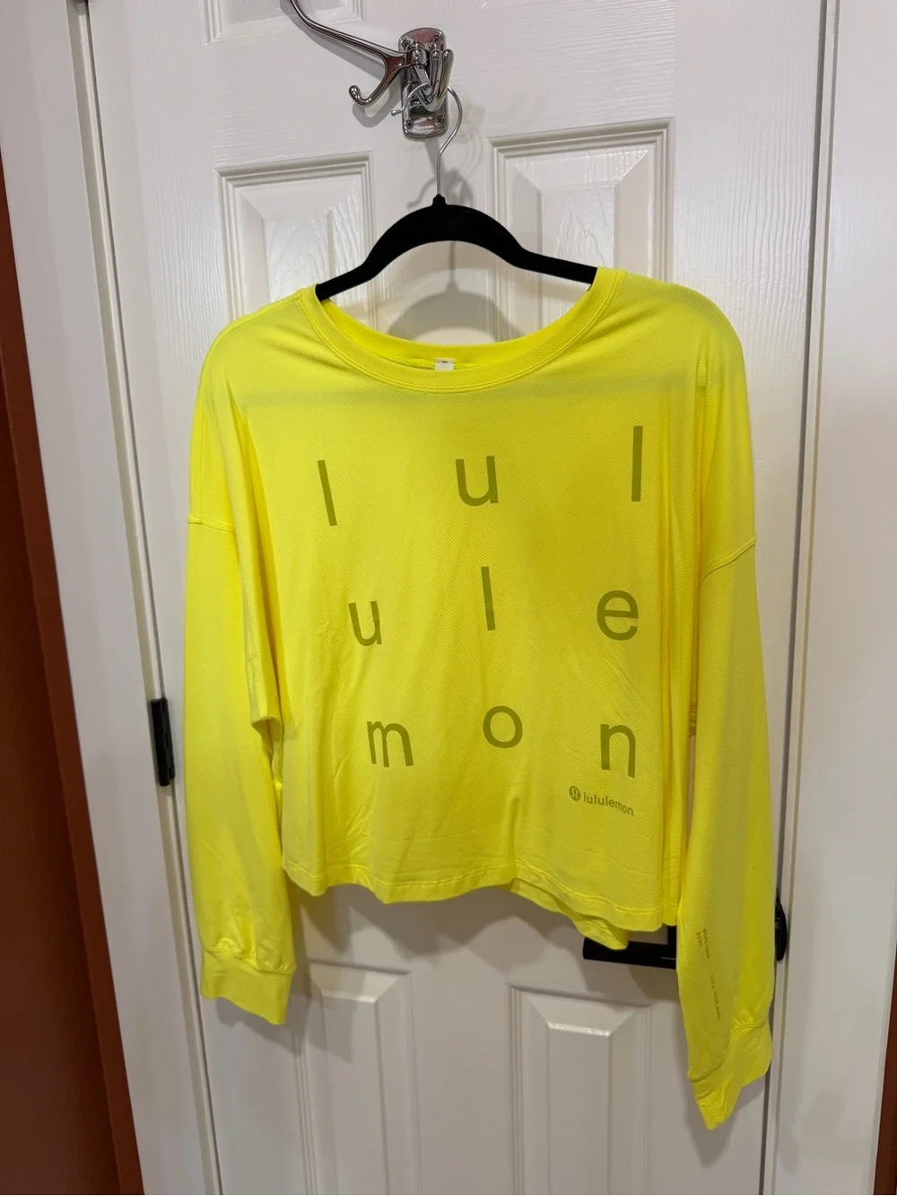 lululemon athletica Neon Yellow Crewneck Long Sleeve Top
